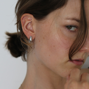 THE SAGE DOME HUGGIE HOOP - sterling silver from Bound Studios