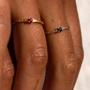 THE EMMA RING BLUE - solid gold from Bound Studios