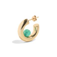 THE YUNA HOOP GREEN - 18k gold vermeil via Bound Studios