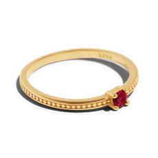 THE EMMA RING RED - 18k gold plated via Bound Studios