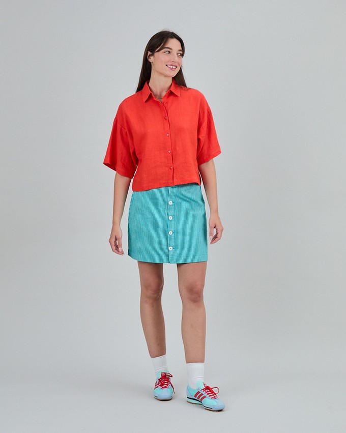 Boxy Squared Blouse Coral from Brava Fabrics
