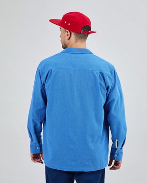 Asis Percales Daisy Checks Oversize Shirt Blue from Brava Fabrics