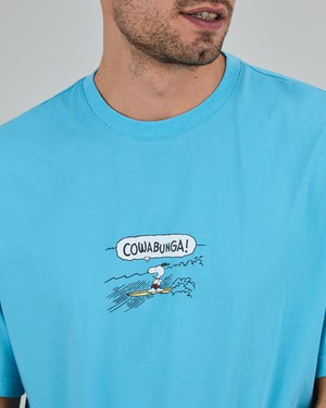 Peanuts Cowabunga Surf Oversize T-Shirt Blue from Brava Fabrics
