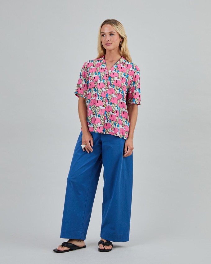 Peanuts Gelato Aloha Blouse Blue from Brava Fabrics