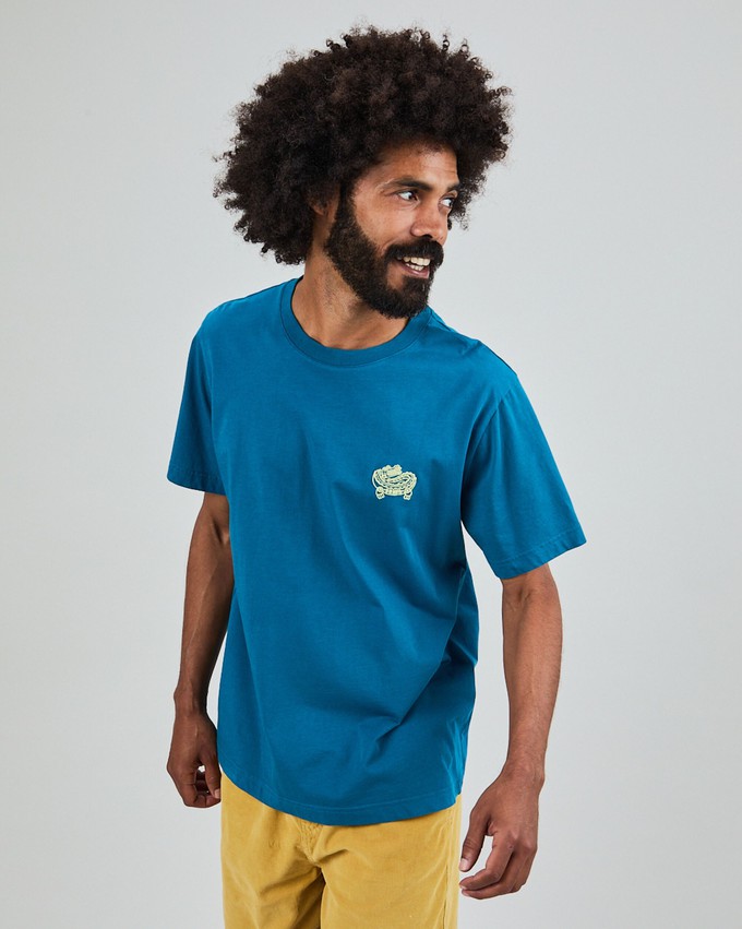 Asis Percales Crocodylus T-Shirt Blue from Brava Fabrics