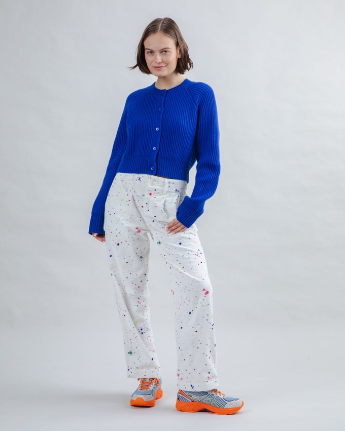 Splash Paint Corduroy Pleated Pants from Brava Fabrics