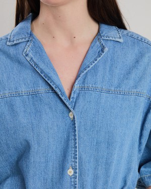 Washed Denim Shirt Dress Blue from Brava Fabrics