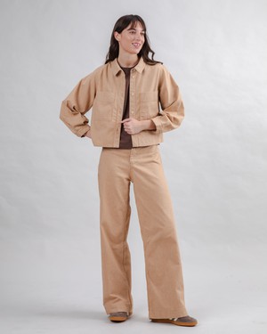 Stripes Straight Leg Pants Camel from Brava Fabrics