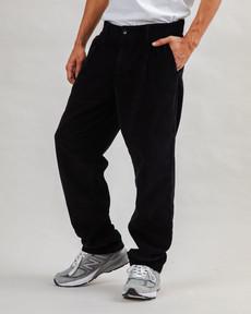 Corduroy Pleated Chino Pants Black via Brava Fabrics