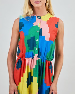 Maxi Flowers Sleeveless Shirt Dress from Brava Fabrics