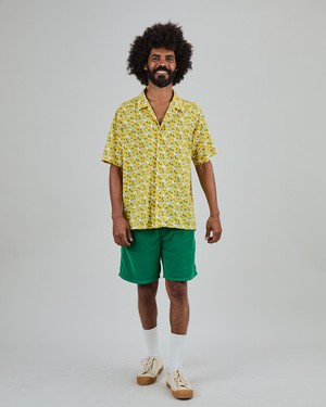 Peanuts Donuts Aloha Shirt Yellow from Brava Fabrics