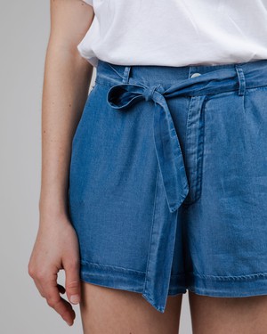 Indigo Belted Shorts Blue from Brava Fabrics