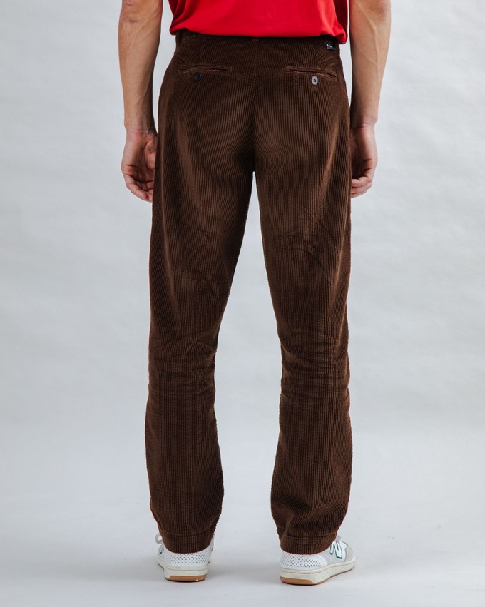 Corduroy Pleated Chino Pants Chocolate from Brava Fabrics
