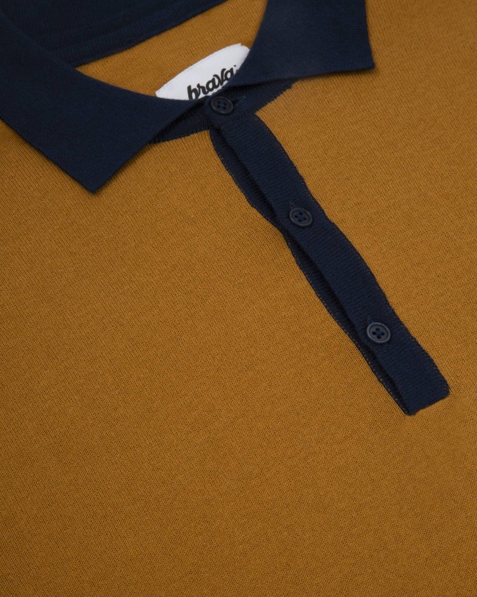 Navy Ochre Polo Shirt from Brava Fabrics