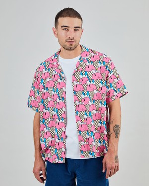 Peanuts Gelato Aloha Shirt Pink from Brava Fabrics