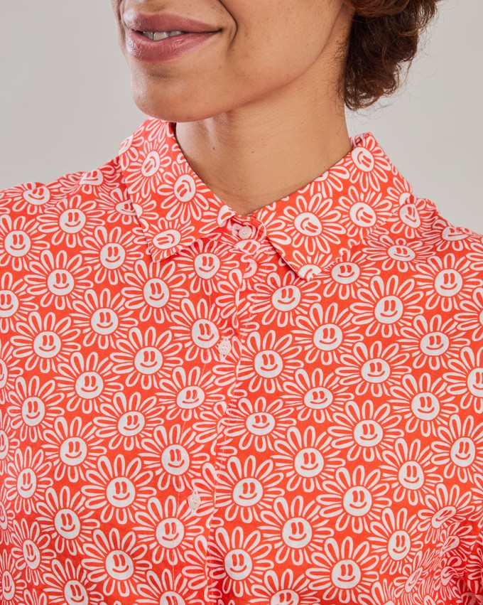 Asis Percales Daisy Regular Blouse Red from Brava Fabrics