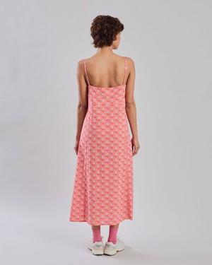 Asis Percales Daisy Strappy Straight Dress Red from Brava Fabrics