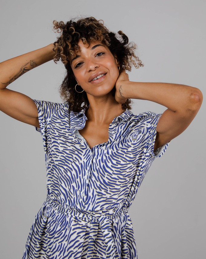 Asis Percales Tiger Short Dress White from Brava Fabrics
