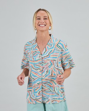 Messy Stripes Aloha Blouse Multicolor from Brava Fabrics