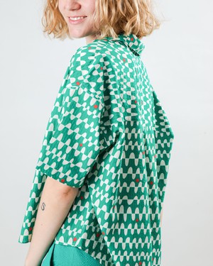 Sunset Cropped Blouse Green from Brava Fabrics
