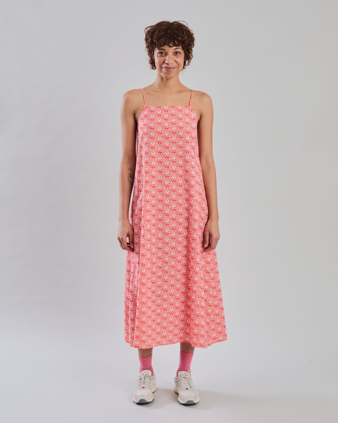 Asis Percales Daisy Strappy Straight Dress Red from Brava Fabrics