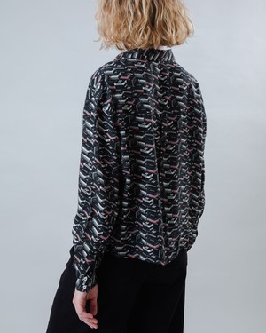 Kodak Boxy Film Viscose Blouse Black from Brava Fabrics