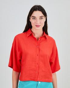 Boxy Squared Blouse Coral via Brava Fabrics