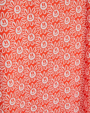Asis Percales Daisy Strappy Straight Dress Red from Brava Fabrics