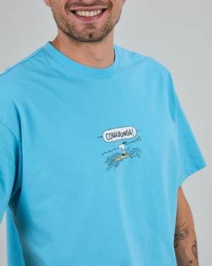 Peanuts Cowabunga Surf Oversize T-Shirt Blue from Brava Fabrics