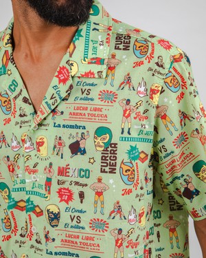 Lucha Libre Aloha Shirt from Brava Fabrics
