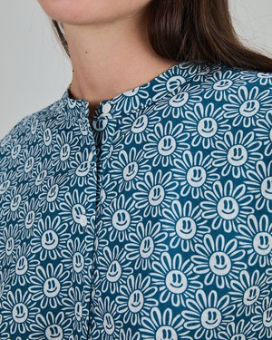 Asis Percales Daisy Sleeveless Blouse Blue from Brava Fabrics