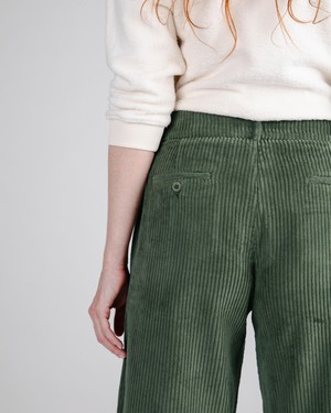 Corduroy Pleated Pants Stone Green from Brava Fabrics
