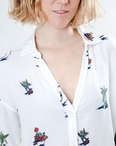 Helios Sun Cropped Blouse Ecru via Brava Fabrics
