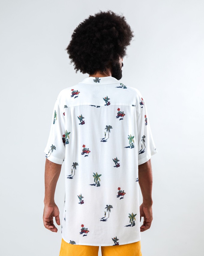 Helios Sun Aloha Shirt Ecru from Brava Fabrics