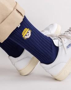 Playmobil Ribbed Socks Navy via Brava Fabrics