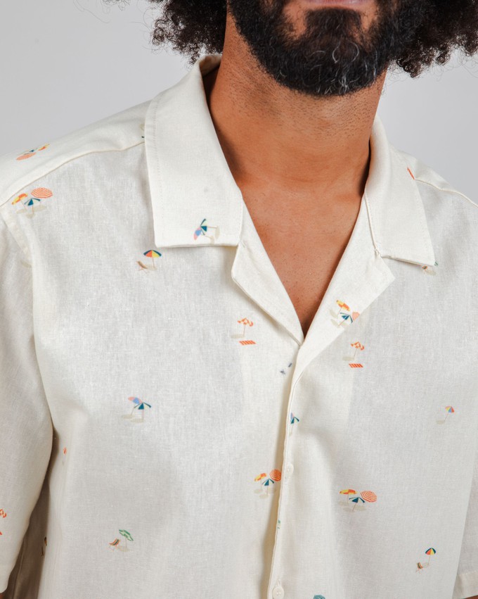 Beach please Aloha shirt Ecru from Brava Fabrics