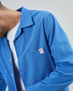 Asis Percales Daisy Checks Oversize Shirt Blue from Brava Fabrics