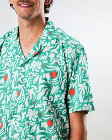 Ola de Calor Aloha Shirt Green via Brava Fabrics