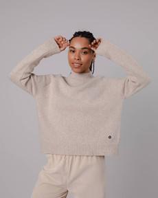 Perkins Wool Cropped Sweater Beige via Brava Fabrics