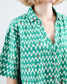 Sunset Cropped Blouse Green via Brava Fabrics