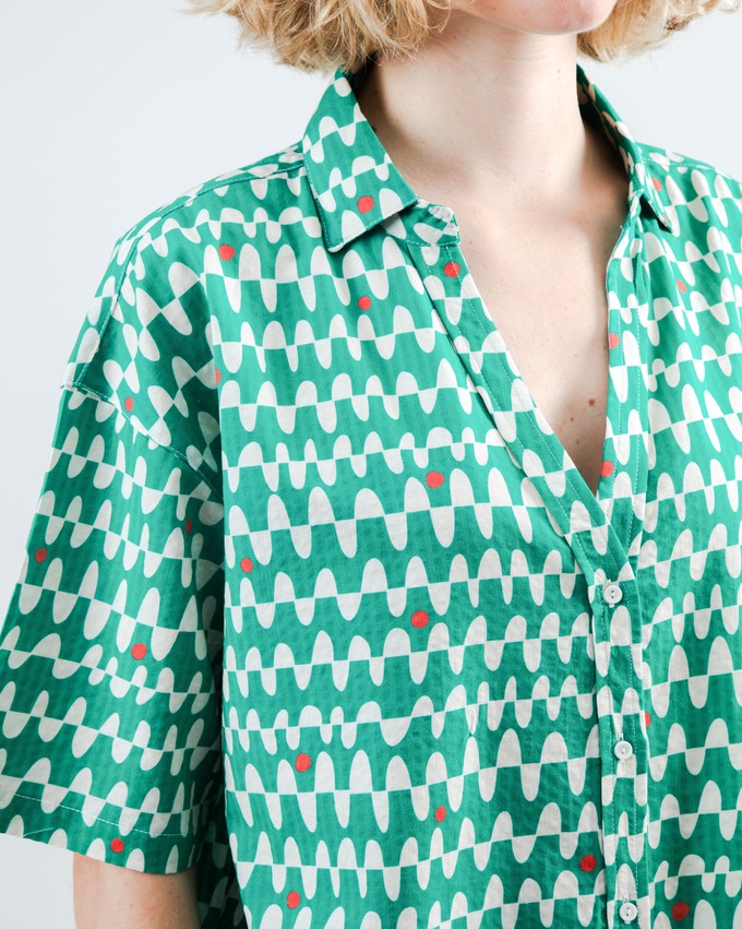 Sunset Cropped Blouse Green from Brava Fabrics
