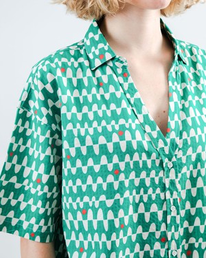 Sunset Cropped Blouse Green from Brava Fabrics