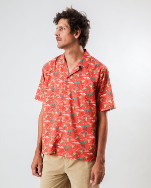 Jungle Juice Aloha Shirt Red from Brava Fabrics