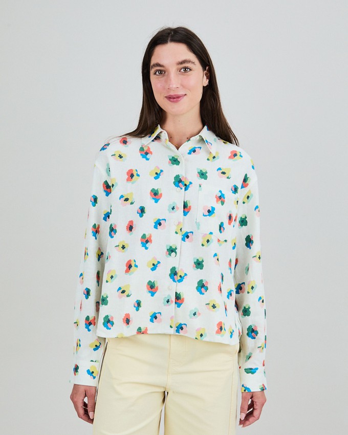 Mini Flower Boxy Blouse Ecru from Brava Fabrics