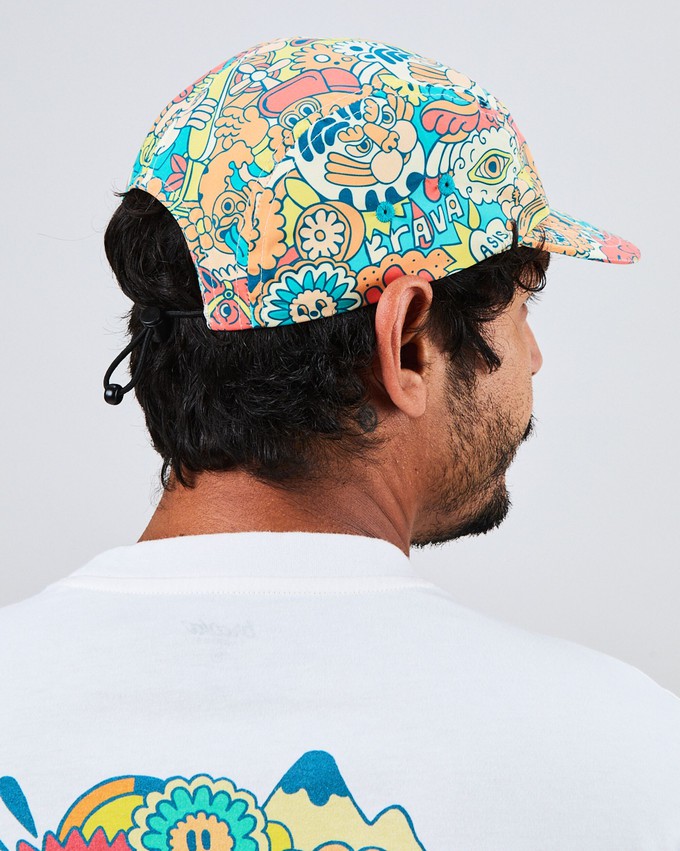 Asis Percales Animal Party 5 panel Cap from Brava Fabrics