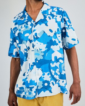 Geco Friends Aloha Shirt Blue from Brava Fabrics