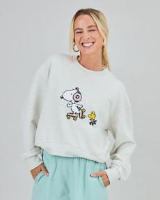 Peanuts Roller Sweatshirt Ecru via Brava Fabrics