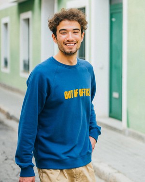 Out of Office Cotton Sweatshirt Blue from Brava Fabrics