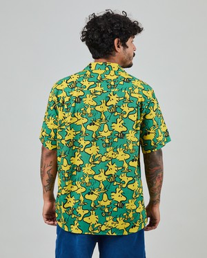 Peanuts Woodstock Aloha Shirts Green from Brava Fabrics