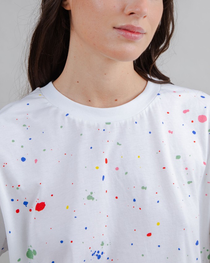 Splash Paint Squared Tee White from Brava Fabrics